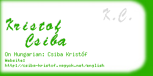 kristof csiba business card