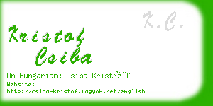 kristof csiba business card